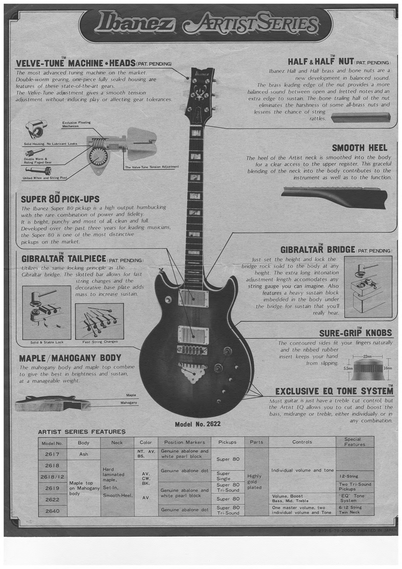 Ibanez Artist brochure 1978