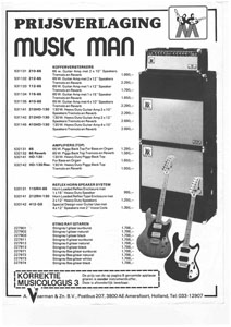 Music Man prijslijst 1978