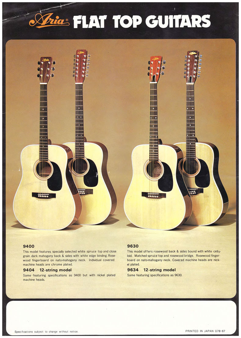 Aria Flat Top Guitars volume 1 - 1978 D