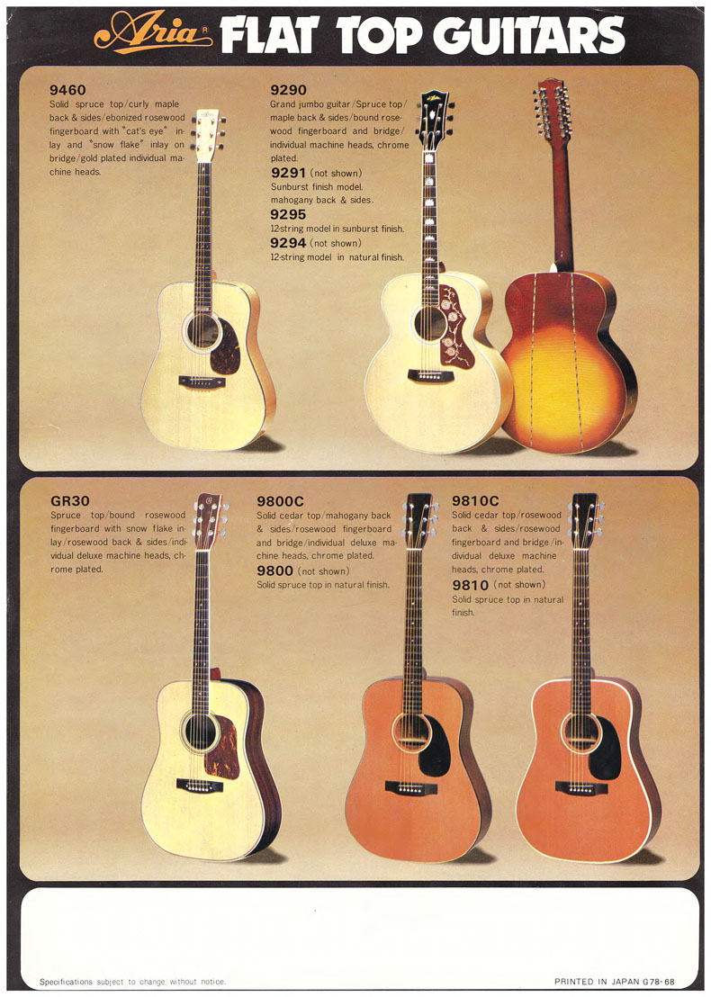 Aria Flat Top Guitars volume 2 - 1978 B