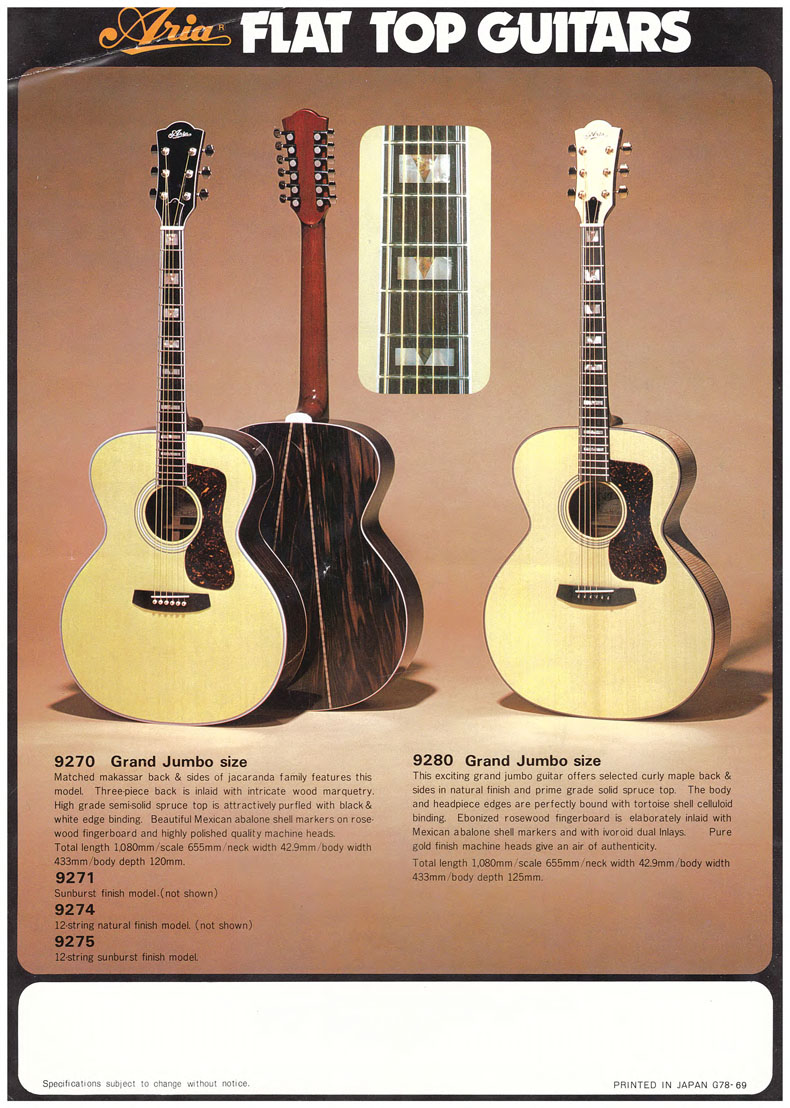 Aria Flat Top Guitars volume 3 - 1978 B