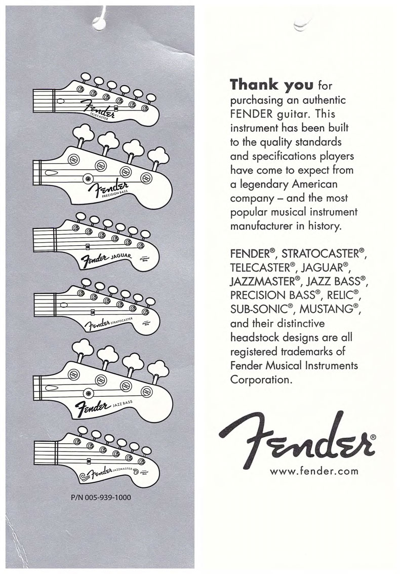 Fender Guitar tag