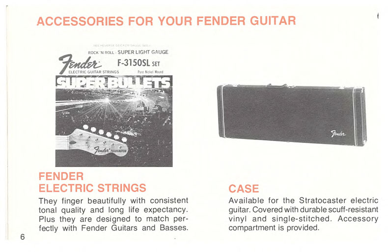 Fender Stratocaster Owner's Manual 1978 H