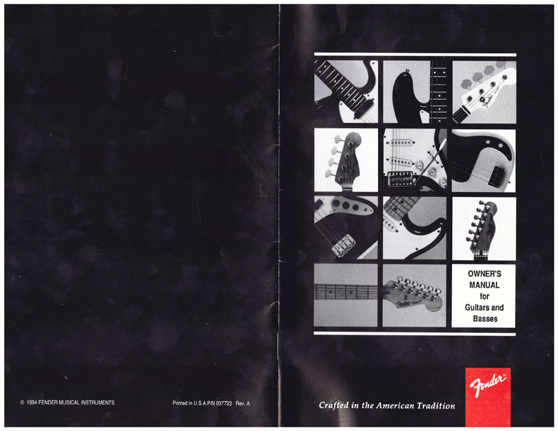 Fender owner's manual for guitars and basses - 1994