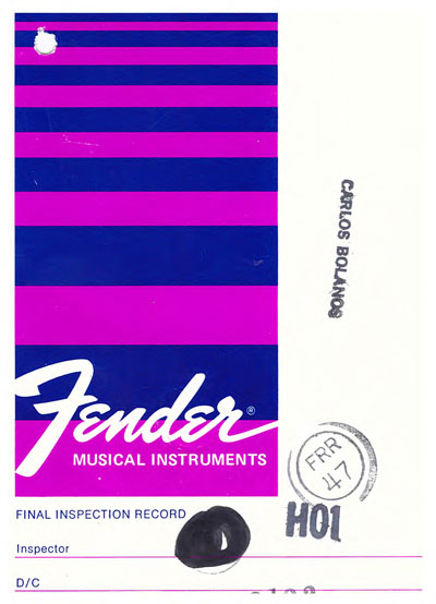 Fender amp tags 1978 C