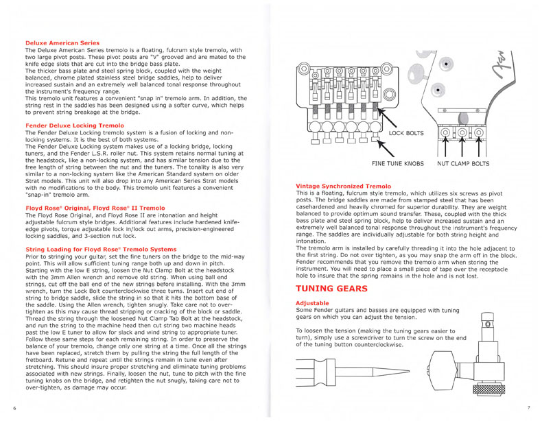 Fender owner's manual - 2002 E