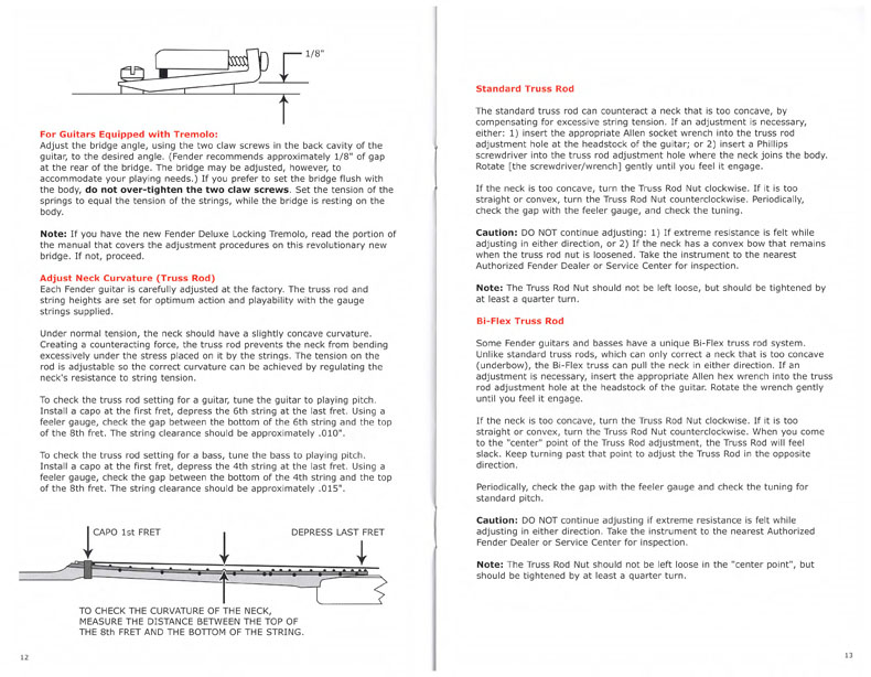 Fender owner's manual - 2002 H