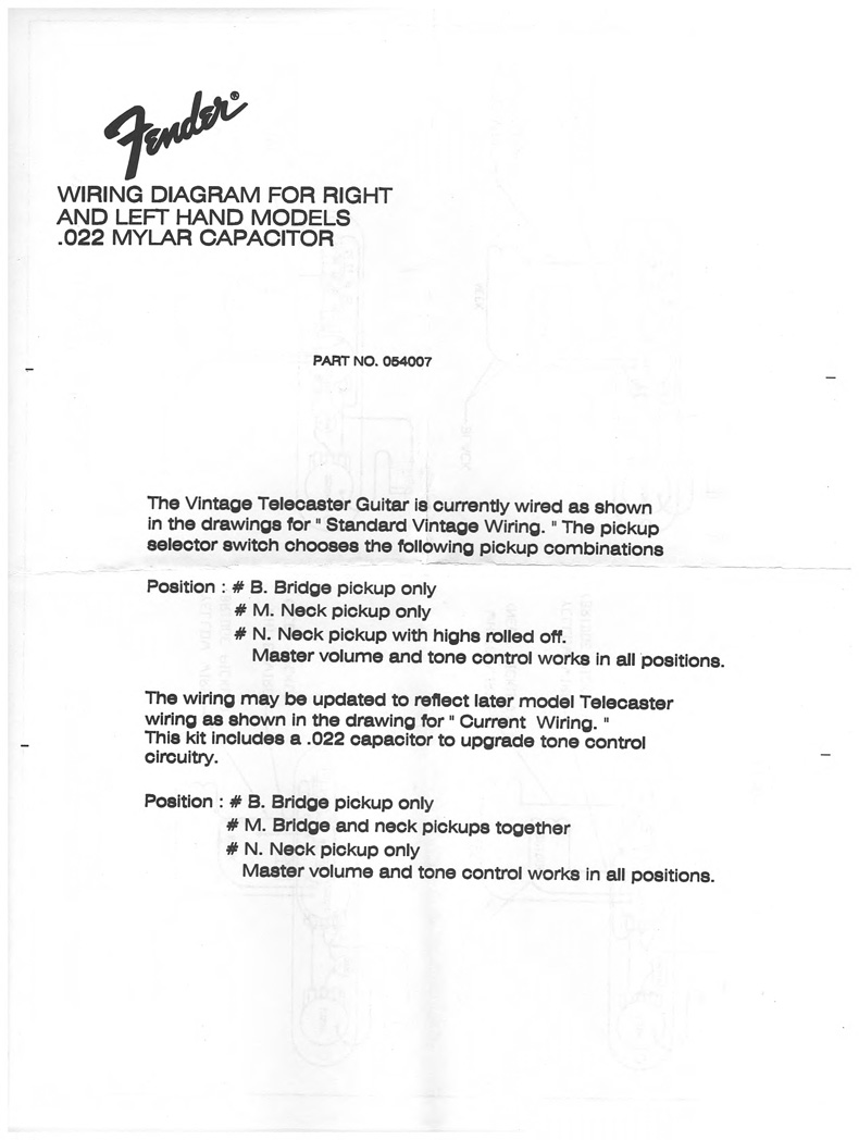 Telecaster wiring diagram voor aanpassen 