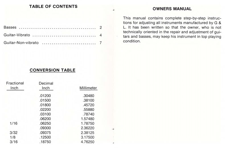 G&L Owner's Manual (1989) B