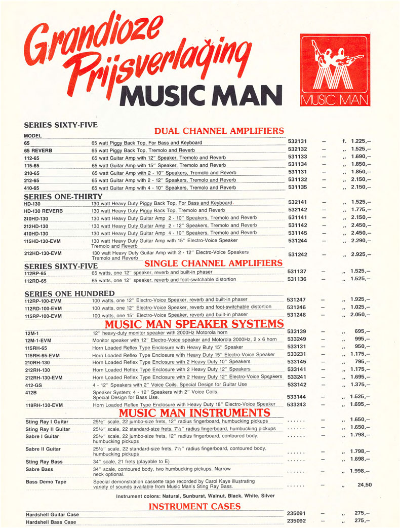 Professionals kiezen Music Man - 1979 B